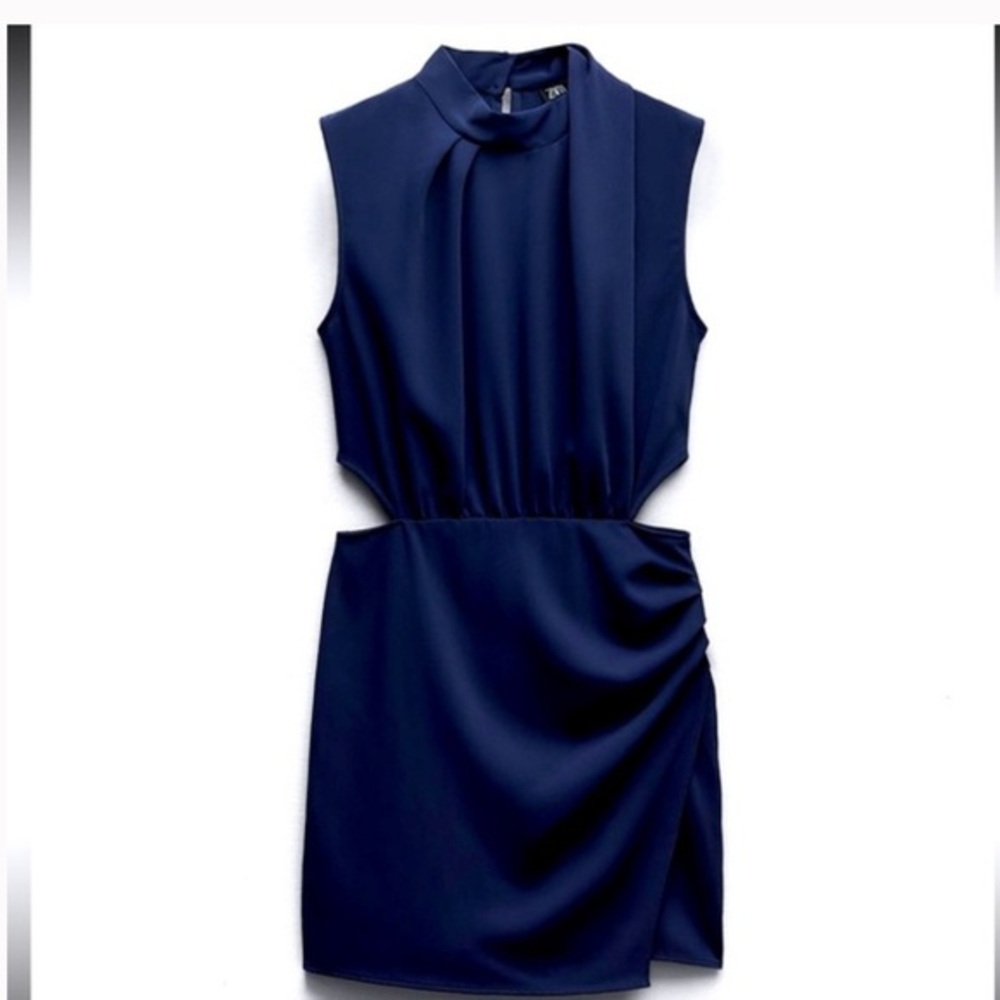 Zara Navy Sleeveless Jumpsuit